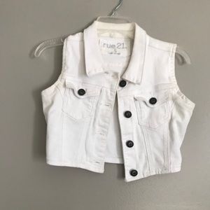 White cropped jean jacket